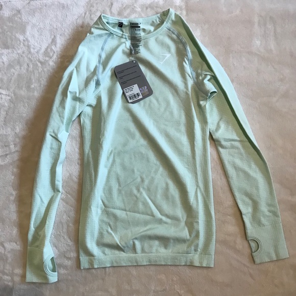 Gymshark Tops - Gymshark Vital Seamless LS Top- Seafoam Green